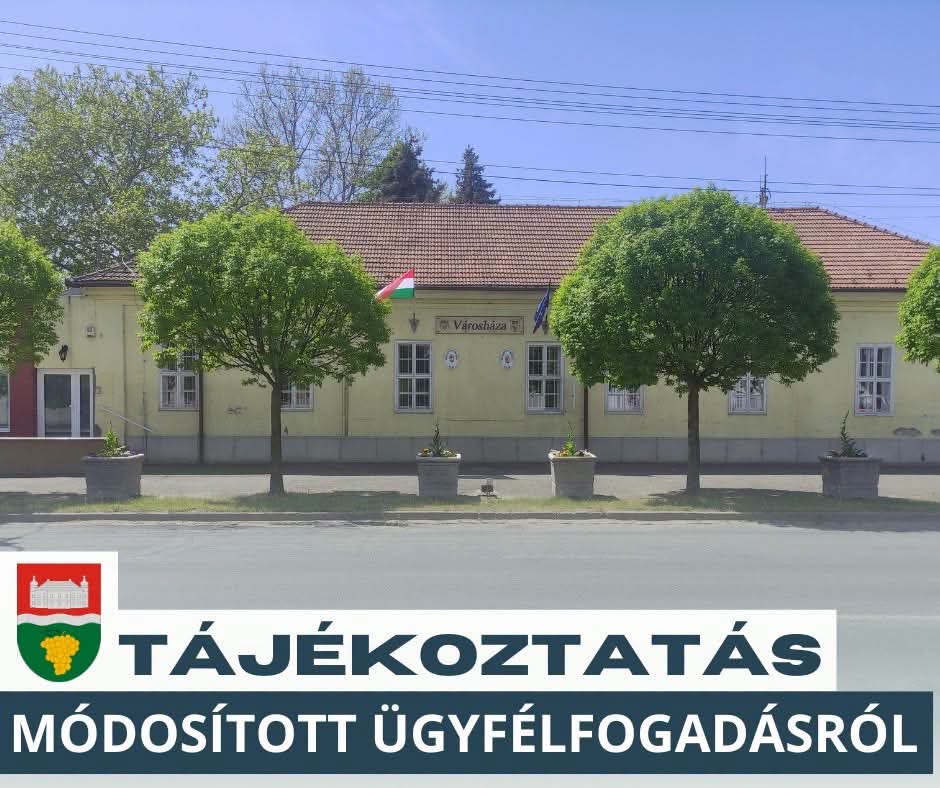 Tájékoztatás módosított ügyfélfogadásról