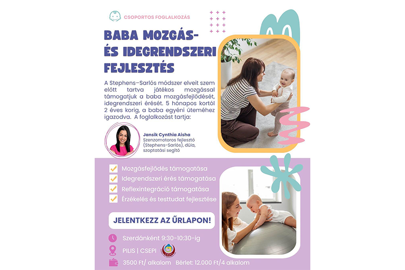 Baba mozgás- és idegrendszeri fejlesztő foglalkozás indul a Csepiben!