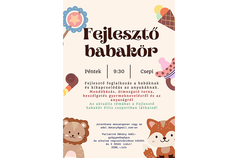Fejlesztő babakör Pilisen