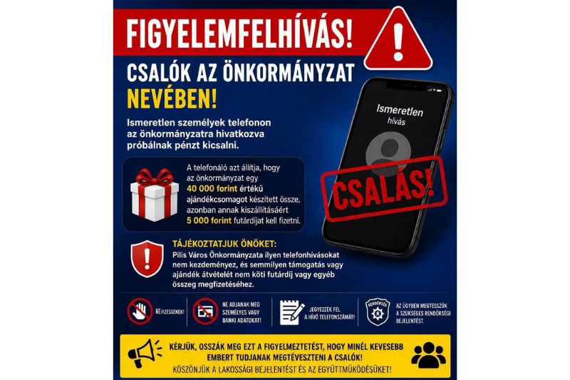 FIGYELEMFELHÍVÁS - Csalók telefonálgatnak az önkormányzat nevében!