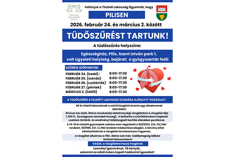 Tüdőszűrés Pilisen