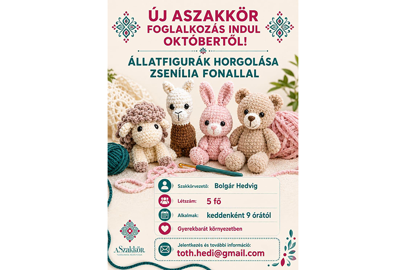 ÚJ ASZAKKÖR foglalkozás indul a Művelődési Házban!