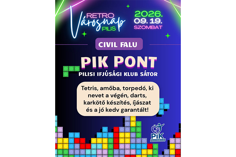 Vár a PIK PONT a Pilisi Retro Városnap Civil Falujában!