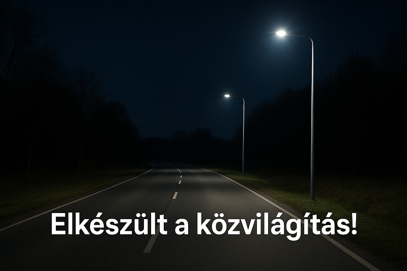 Elkészült a közvilágítás-fejlesztés a Gerje Szabadidőpark bekötő út út-torkolatában